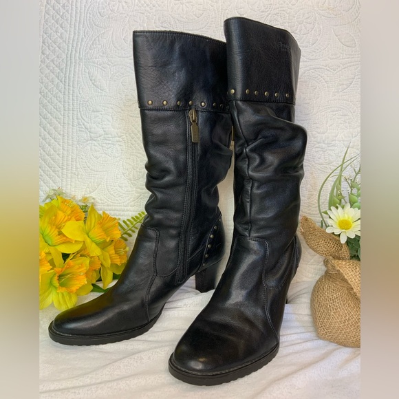 Blondo Aqua Protect Leather High Heel Leather Boots - Size 7 1/2 M - Picture 1 of 5